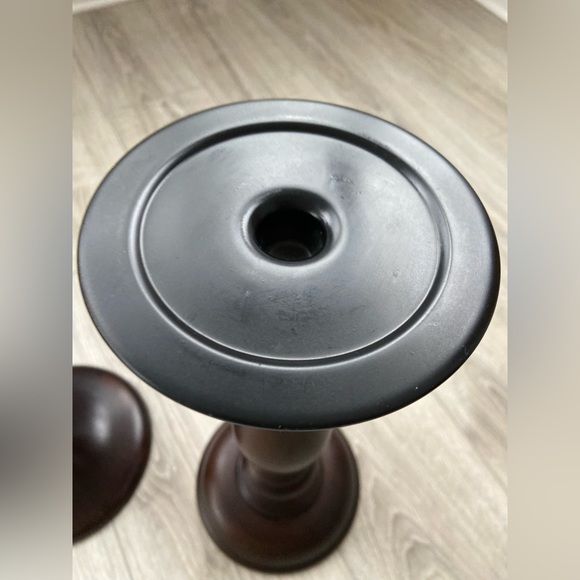 *HOST PICK* 2 POTTERY BARN Candle Holders  🕯️🕯️Fruitwood - Picture 13 of 14